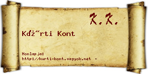 Kürti Kont névjegykártya